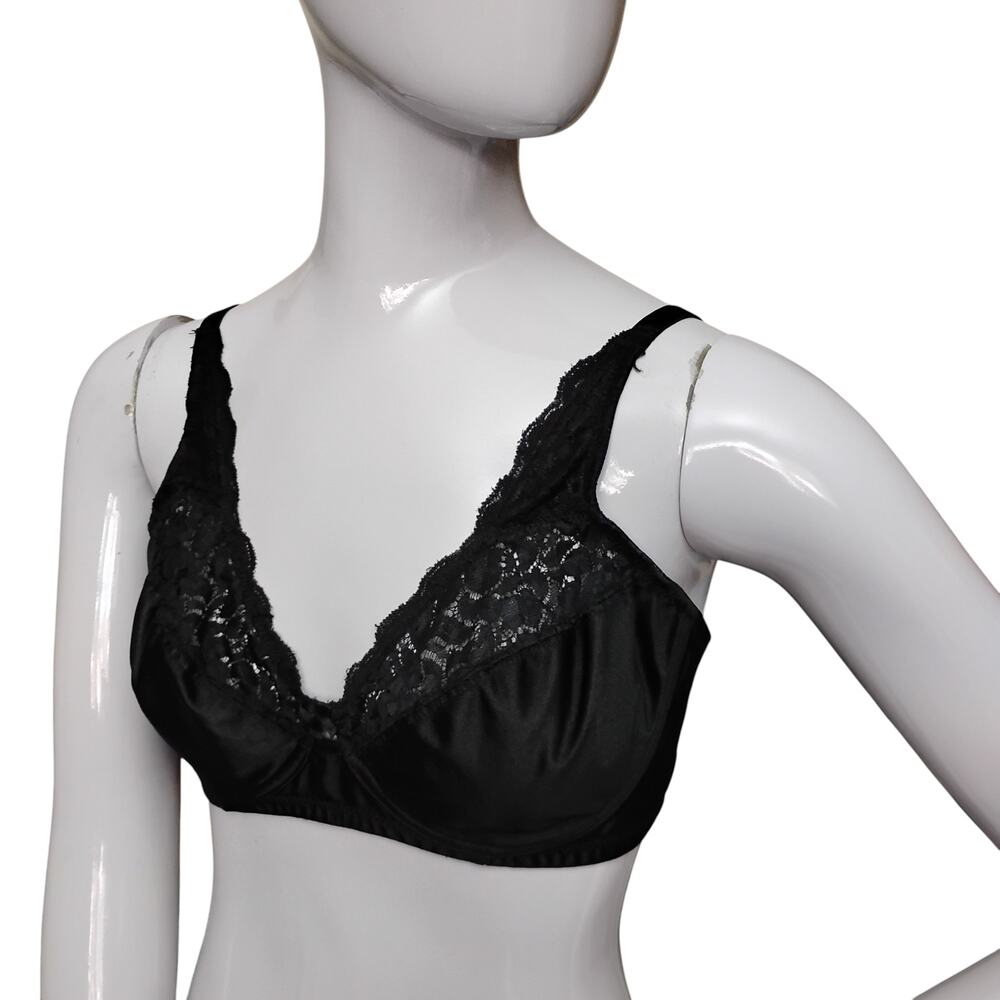 Gelmart Wireless Bra Size 38B Black Not Padded Adjustable Straps